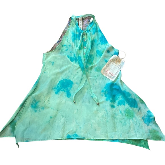 Aratta Watercolor Semisheer Lightweight Sleeveless Blouse Size XS NWT - Picture 9 of 15